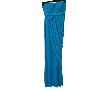 3/$25 💋 David’s Bridal dress turquoise strapless formal bridesmaid size 0